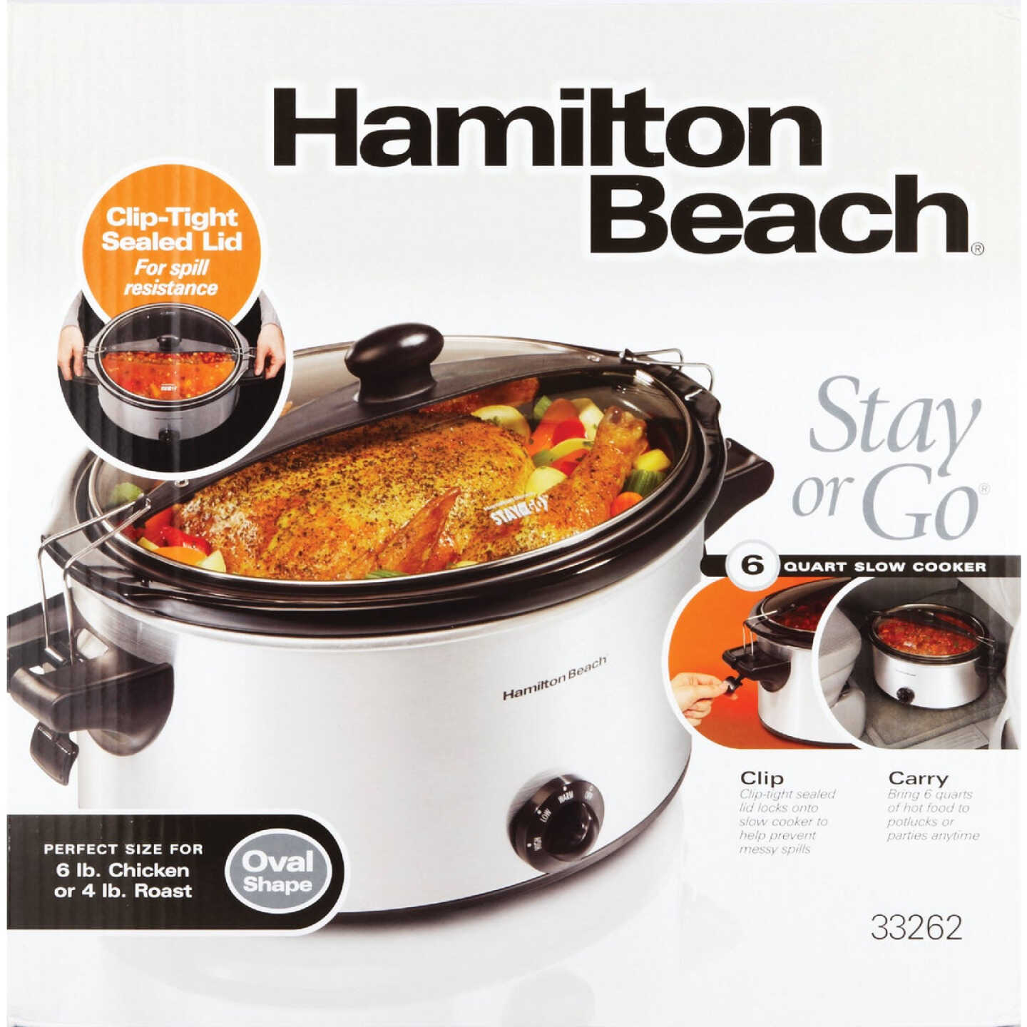 Hamilton Beach Stay or Go 6 Qt. Stainless Steel Slow Cooker - Connolly's